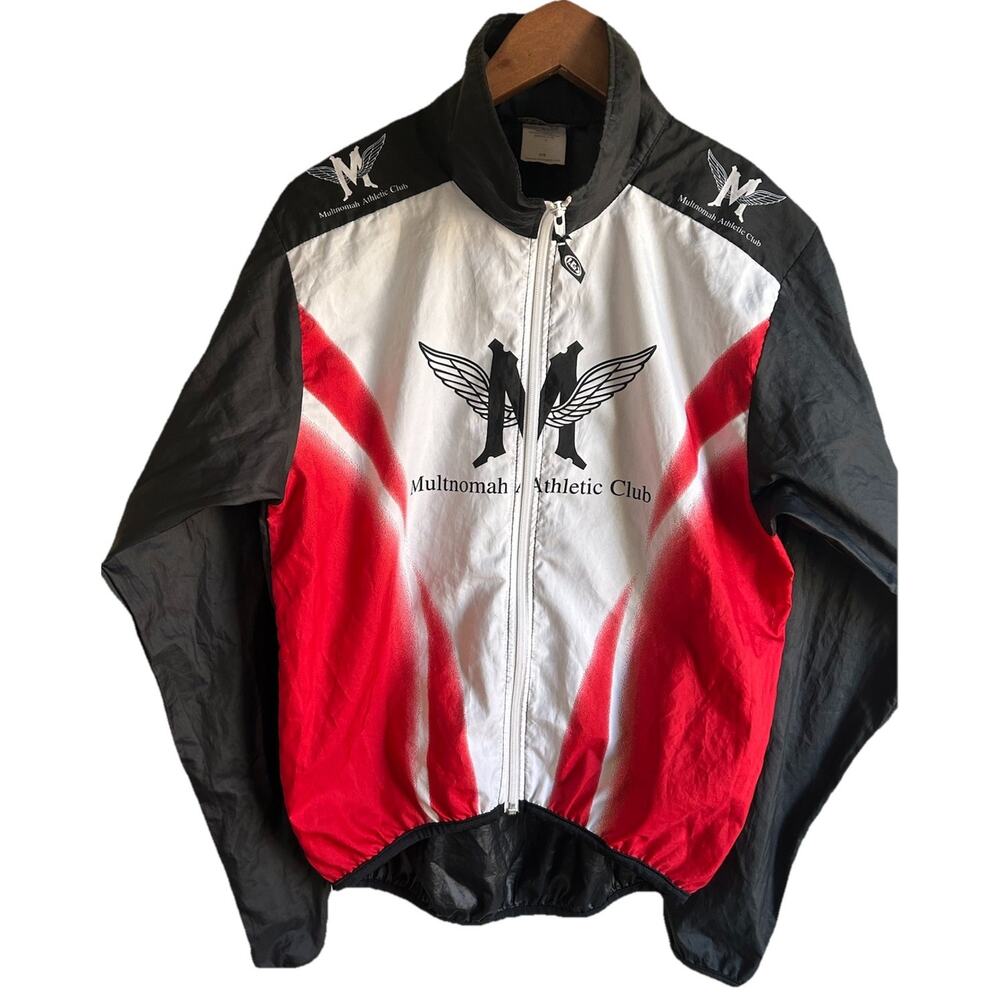 Vtg Louis Garneau Multnomah Athletic Club Cycling Windbreaker Jacket Mens S USA